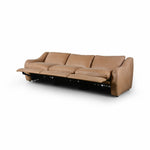 Featuring Crawford Palermo Drift Power Recliner 3-Piece Sectional Sofa by Four Hands at Amethyst Home. A fresh take on the classic recliner. Customize your comfort level with the push of hidden buttons with pieces in our Power Motion collection. Made from caramel top-grain leather. Includes 9'5" power cord. There is a six-motor maximum per power outlet. . Amethyst Home provides interior design, new home construction design consulting, vintage area rugs, and lighting in the Laguna Beach metro area.
