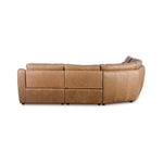 Featuring Crawford Palermo Drift Power Recliner 5-Piece Sectional Sofa by Four Hands at Amethyst Home. A fresh take on the classic recliner sectional. Customize your comfort level with the push of hidden buttons with pieces in our Power Motion collection. Made from caramel top-grain leather. Includes 9'5" power cord. There is a six-motor maximum per power. Amethyst Home provides interior design, new home construction design consulting, vintage area rugs, and lighting in the Kansas City metro area.