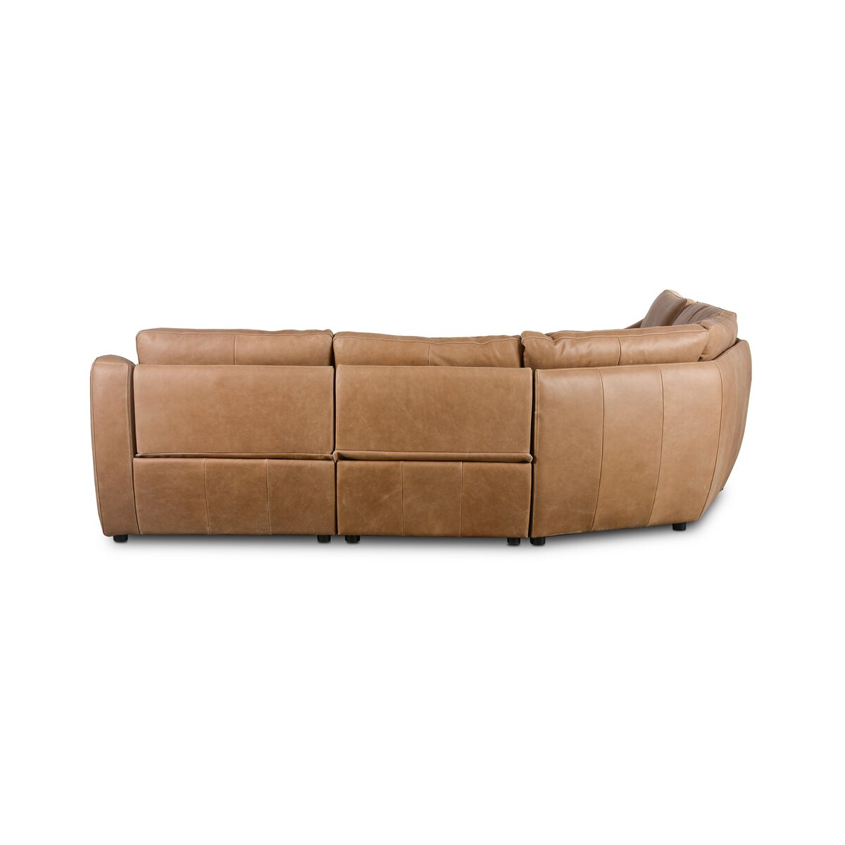 Featuring Crawford Palermo Drift Power Recliner 5-Piece Sectional Sofa by Four Hands at Amethyst Home. A fresh take on the classic recliner sectional. Customize your comfort level with the push of hidden buttons with pieces in our Power Motion collection. Made from caramel top-grain leather. Includes 9'5" power cord. There is a six-motor maximum per power. Amethyst Home provides interior design, new home construction design consulting, vintage area rugs, and lighting in the Kansas City metro area.