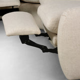 Featuring Crawford Antigo Natural Power Recliner 5-Piece Sectional Sofa by Four Hands at Amethyst Home. A fresh take on the classic recliner sectional. Customize your comfort level with the push of hidden buttons with pieces in our Power Motion collection. Sculpted in light, versatile high-performance fabric. Performance fabrics are specially created to with. Amethyst Home provides interior design, new home construction design consulting, vintage area rugs, and lighting in the Monterey metro area.