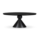 Bibianna Oval Dining Table - Black Marble - Worn Black Parawood