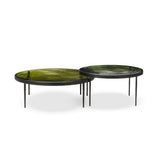 Yoko Nesting Tables - Set Of 2 - Moss Cast Glass