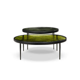 Yoko Nesting Tables - Set Of 2 - Moss Cast Glass