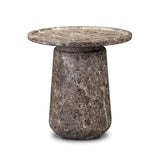 Claire Outdoor End Table - Veined Brown Concrete