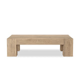 Abaso Rectangular Coffee Table - Whitewash Rustic Wormwood Oak