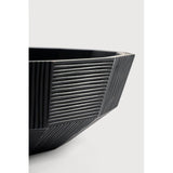 Mahogany Hand-Carved Striped Bowl | ready to ship!