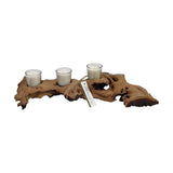 Mopani Wood Votive Candle Centerpiece