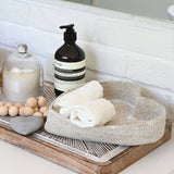 Heart Seagrass Basket, White