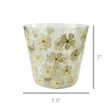 Enameled Flower Hurricane - Lrg