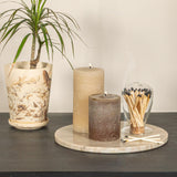 Creative Co-Op Elegant Marble Round Cheese Board, Beige