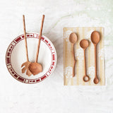 Creative Co-Op Hand-Carved Two-Sided Doussie Wood Spoon, Natural