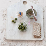 Creative Co-Op Mango Wood Cheese/Cutting Board with Handle, Whitewashed