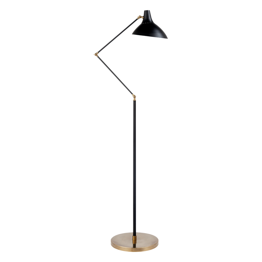 Charlton Floor Lamp Black and Brass
