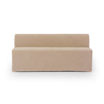 Featuring Ainsworth Broadway Canvas Slipcover Dining Bench by Four Hands at Amethyst Home. A sculptural shape with clean lines and oversized dome-shaped arms. Tight construction allows a fully removable, machine-washable slipcover to drape over the entire piece. Slipcover is handmade from a natural, resilient 100% flax/linen blend; attaches to the frame with Velcro for a more precis. Amethyst Home provides interior design, new construction, custom furniture, and area rugs in the Houston metro area