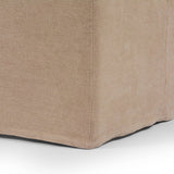 Featuring Ainsworth Broadway Canvas Slipcover Dining Bench by Four Hands at Amethyst Home. A sculptural shape with clean lines and oversized dome-shaped arms. Tight construction allows a fully removable, machine-washable slipcover to drape over the entire piece. Slipcover is handmade from a natural, resilient 100% flax/linen blend; attaches to the frame with Velcro for a more precise . Amethyst Home provides interior design, new construction, custom furniture, and area rugs in the Omaha metro area