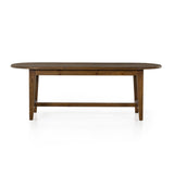 Featuring Alfie Waxed Pine Dining Table by Four Hands at Amethyst Home. Made from solid pine that's been weathered for a distressed, farmhouse-style look then finished in a warm honey. Simple tapered legs support an oval top with a stretcher and apron for a beautifully traditional look. Seats 8 comfortably.87"Overall Dimensions: 86.50"w x 35.50"d x 30.00"hWeight: 109.13 lbs110"Ove. Amethyst Home provides interior design, new construction, custom furniture, and area rugs in the Nashville metro area