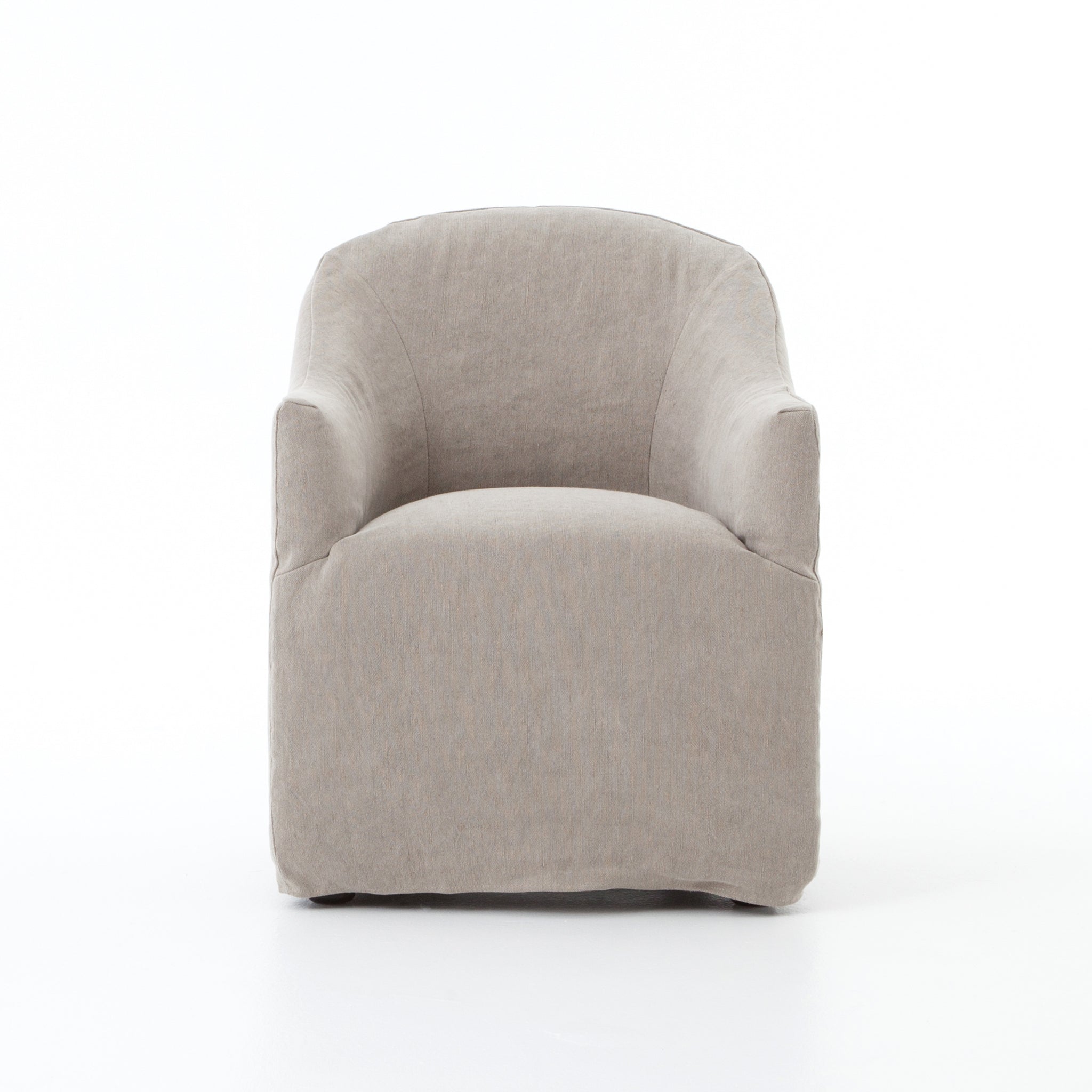 Introducing the Amethyst Home Dining Chair, a stylish and feminine update to the traditional barrel chair. The heather twill adds texture and elegance to the design, making it the perfect addition to any modern coastal-inspired home design. Paired with Surya rugs, this chair will transform your dining room into a cozy and inviting space. Whether you're in Nashville, Florida, or Utah, this chair is a must-have for any home design that values both style and comfort.