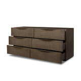 Amiro 6 Drawer Dresser - Tumble Brown Ash Veneer | shipping 09/25/2026