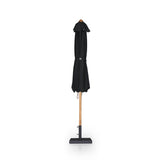 Baska Outdoor Round Umbrella - Fine Sanded Teak-Fsc / Arashi Black - Arashi Black