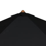 Baska Outdoor Round Umbrella - Fine Sanded Teak-Fsc / Arashi Black - Arashi Black