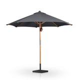 Baska Outdoor Round Umbrella - Fine Sanded Teak-Fsc / Arashi Graphite - Arashi Graphite