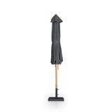 Baska Outdoor Round Umbrella - Fine Sanded Teak-Fsc / Arashi Graphite - Arashi Graphite