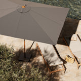 Baska Outdoor Rectangular Umbrella - Fine Sanded Teak-Fsc / Arashi Graphite - Arashi Graphite | shipping 08/14/2026