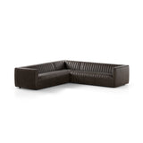 Featuring Augustine Deacon Wolf 3-Piece Sectional by Four Hands at Amethyst Home. A dramatically channeled sofa wrapped in dark top grain leather creates a mature, clean look inspired by modern menswear. This three-piece sectional is perfectly sized for smaller spaces.105"Overall Dimensions: 105.50"w x 105.50"d x 26.50"hWeight: 249.13 lbs126"Overall Dimensions: 125.50"w x 125.50"d. Amethyst Home provides interior design, new construction, custom furniture, and area rugs in the Nashville metro area
