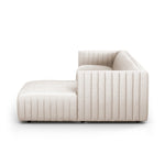 Featuring Augustine Dover Crescent 2-Piece Sectional by Four Hands at Amethyst Home. A dramatically channeled sofa with white linen-blend upholstery offers a crisp, clean look and sumptuous sit. Two-piece sectional with right arm-facing chaise, sized for larger spaces.Left ChaiseOverall Dimensions: 126.00"w x 64.00"d x 26.50"hWeight: 189.59 lbsRight ChaiseOverall Dimensions: 126.00"w. Amethyst Home provides interior design, new construction, custom furniture, and area rugs in the Dallas metro area