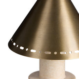 Azra Cordless Table Lamp - Aged Antique Brass Iron - Cream Italian Marble | shipping 10/15/2026