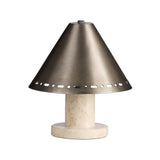Azra Cordless Table Lamp - Antique Nickel - Cream Italian Marble | shipping 10/15/2026