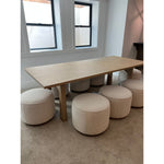 Featuring Clanton Aged Light Pine Dining Table by Four Hands at Amethyst Home. Made from light-finished pine, tapered legs and thick stretchers speak to the Swedish inspiration behind this 10-person dining table. Arched base cutouts soften a clean rectangular tabletop.Overall Dimensions: 42"W x 96"L x 30"HCollection: CordellaColors: Aged Light PineMaterial. Amethyst Home provides interior design, new home construction design consulting, vintage area rugs, and lighting in the Alpharetta metro area.