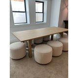 Featuring Clanton Aged Light Pine Dining Table by Four Hands at Amethyst Home. Made from light-finished pine, tapered legs and thick stretchers speak to the Swedish inspiration behind this 10-person dining table. Arched base cutouts soften a clean rectangular tabletop.Overall Dimensions: 42"W x 96"L x 30"HCollection: CordellaColors: Aged Light PineMaterial. Amethyst Home provides interior design, new home construction design consulting, vintage area rugs, and lighting in the Alpharetta metro area.