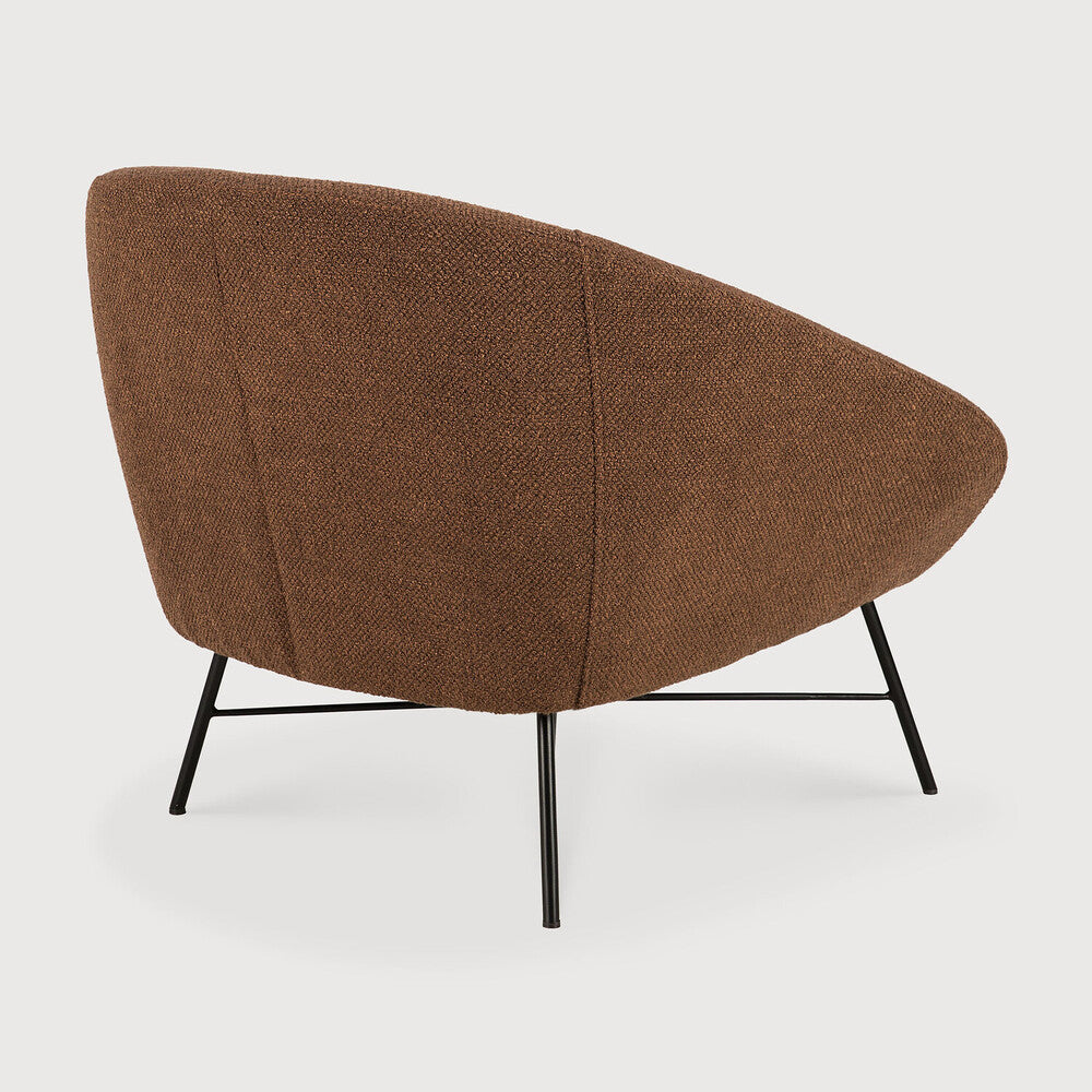 Featuring Barrow Copper Lounge Chair by Ethnicraft at Amethyst Home. Seeking its inspiration from the 50s, the Barrow lounge chair has an irresistible vintage vibe. The lightness of the metal foot base teamed with premium upholstery are a timeless addition to any space. Let yourself melt into the warm embrace of this incredibly comfortable chair.Weight : 42 lb Dimensions: 31.5 in. Amethyst Home provides interior design, new construction, custom furniture, and area rugs in the Des Moines metro area