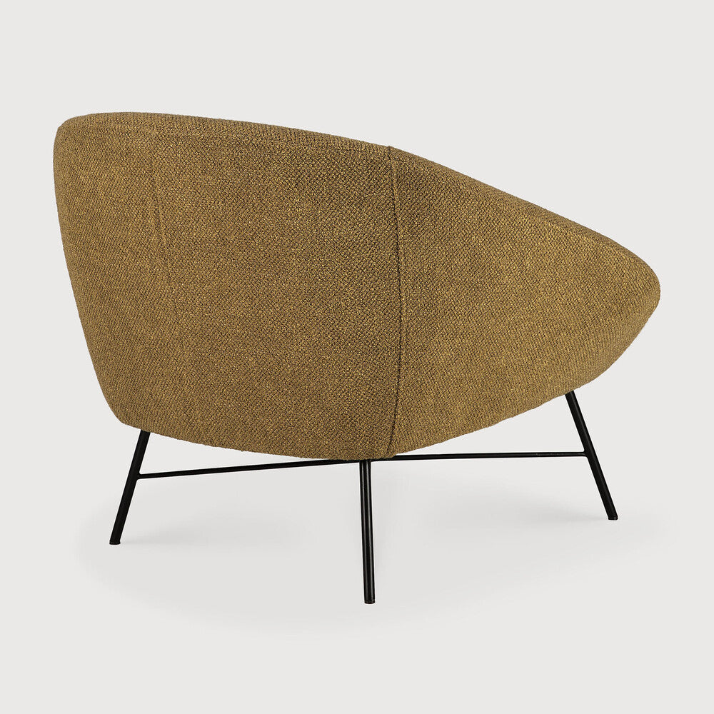 Featuring Barrow Ginger Lounge Chair by Ethnicraft at Amethyst Home. Seeking its inspiration from the 50s, the Barrow lounge chair has an irresistible vintage vibe. The lightness of the metal foot base teamed with premium upholstery are a timeless addition to any space. Let yourself melt into the warm embrace of this incredibly comfortable chair.Weight : 42 lb Dimensions: 31.5 in W . Amethyst Home provides interior design, new construction, custom furniture, and area rugs in the Houston metro area