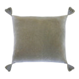 A sumptuously soft velvet square pillow with dainty tassels on each corner. King lounger 100% cotton. Amethyst Home provides interior design, new home construction design consulting, vintage area rugs, and lighting in the Philadelphia metro area.