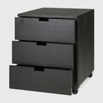 Featuring Billy Varnished Oak Black Drawer Unit by Ethnicraft at Amethyst Home. Organise your work space with the Billy drawer unit in solid oak. It features three soft-closing drawers and easy access thanks to the handy wheels. On its own or under a desk, it is the simple staple every office needs.Weight : 75 lb Dimensions: 22.5 in W x 20 in L x 24.5 in HBrushed : YesCollecti. Amethyst Home provides interior design, new construction, custom furniture, and area rugs in the Winter Garden metro area
