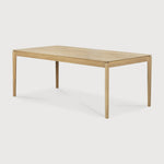 Featuring Bok Oak Rectangular Extendable Dining Table by Ethnicraft at Amethyst Home. Reminiscent of a goat's curved horns, the Bok collection combines sculptural elegance and contemporary crafting into a graceful and airy form. The signature Bok table made extendable to bring even more people together. Its airy shape yet rock-solid construction makes this solid oak extendable. Amethyst Home provides interior design, new construction, custom furniture, and area rugs in the Newport Beach metro area