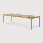 Featuring Bok Oak Rectangular Extendable Dining Table by Ethnicraft at Amethyst Home. Reminiscent of a goat's curved horns, the Bok collection combines sculptural elegance and contemporary crafting into a graceful and airy form. The signature Bok table made extendable to bring even more people together. Its airy shape yet rock-solid construction makes this solid oak extendable. Amethyst Home provides interior design, new construction, custom furniture, and area rugs in the Winter Garden metro area