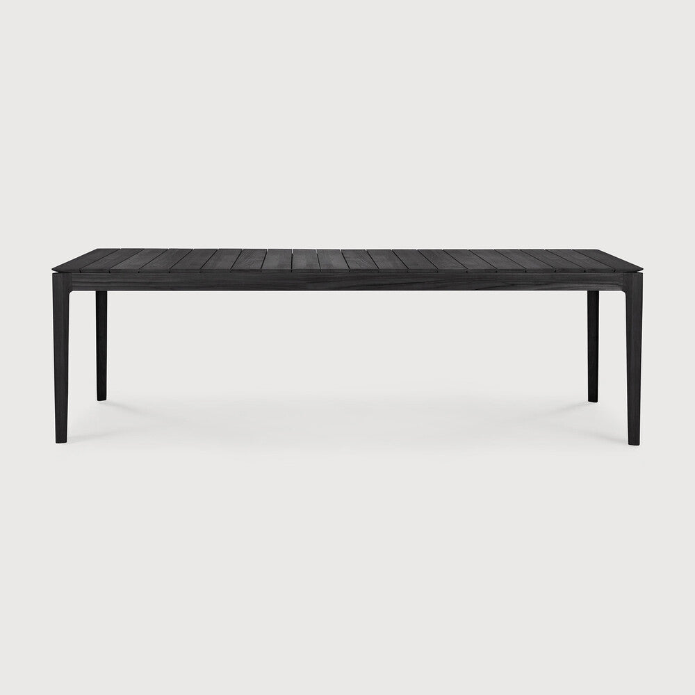 Featuring Bok Teak Black Outdoor Dining Table by Ethnicraft at Amethyst Home. Reminiscent of a goat's curved horns, the Bok collection combines sculptural elegance and contemporary crafting into a graceful and airy form. The Bok dining table's airy shape yet rock-solid construction make this piece a timeless and remarkable design to enjoy for all the years to come, while the a. Amethyst Home provides interior design, new construction, custom furniture, and area rugs in the Newport Beach metro area