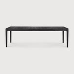 Featuring Bok Teak Black Outdoor Dining Table by Ethnicraft at Amethyst Home. Reminiscent of a goat's curved horns, the Bok collection combines sculptural elegance and contemporary crafting into a graceful and airy form. The Bok dining table's airy shape yet rock-solid construction make this piece a timeless and remarkable design to enjoy for all the years to come, while the a. Amethyst Home provides interior design, new construction, custom furniture, and area rugs in the Newport Beach metro area