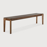 Featuring Bok Teak Brown Bench by Ethnicraft at Amethyst Home. Reminiscent of a goat's curved horns, the Bok collection combines sculptural elegance and contemporary crafting into a graceful and airy form. The Bok bench pairs well with the Bok dining table, but also as a stand-alone against a wall, in a hallway or at the end of a bed.
Overall Dimensions: 14 in W x 50 in L x 18.5 in. Amethyst Home provides interior design, new construction, custom furniture, and area rugs in the Monterey metro area