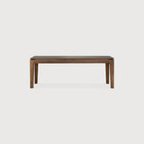 Featuring Bok Teak Brown Bench by Ethnicraft at Amethyst Home. Reminiscent of a goat's curved horns, the Bok collection combines sculptural elegance and contemporary crafting into a graceful and airy form. The Bok bench pairs well with the Bok dining table, but also as a stand-alone against a wall, in a hallway or at the end of a bed.Adjustable Feet : NoBrushed : NoCollection : Bo. Amethyst Home provides interior design, new construction, custom furniture, and area rugs in the San Diego metro area