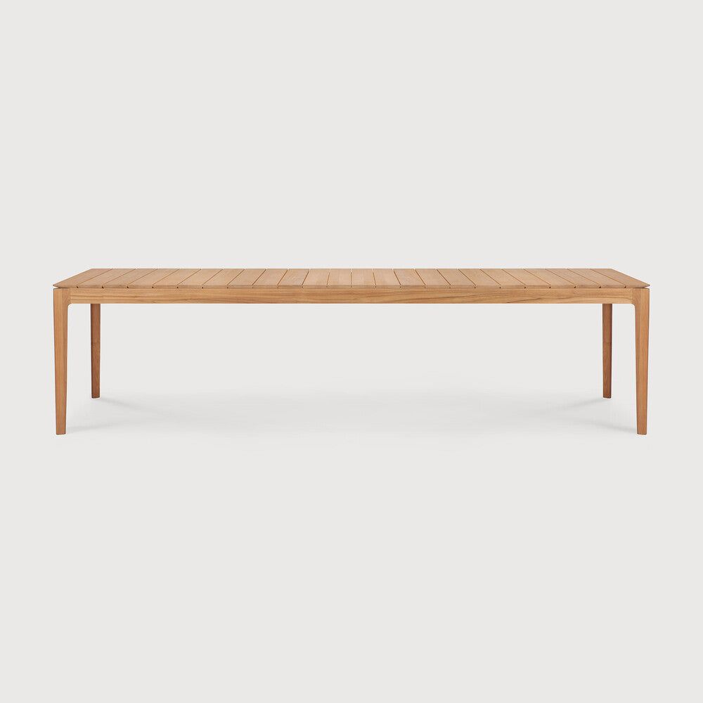 Featuring Bok Teak Outdoor Dining Table by Ethnicraft at Amethyst Home. Reminiscent of a goat's curved horns, the Bok collection combines sculptural elegance and contemporary crafting into a graceful and airy form. Just like its matching chair, the Bok dining table is another signature design. Its airy shape yet rock-solid construction make this piece a timeless and remarkable desig. Amethyst Home provides interior design, new construction, custom furniture, and area rugs in the Houston metro area