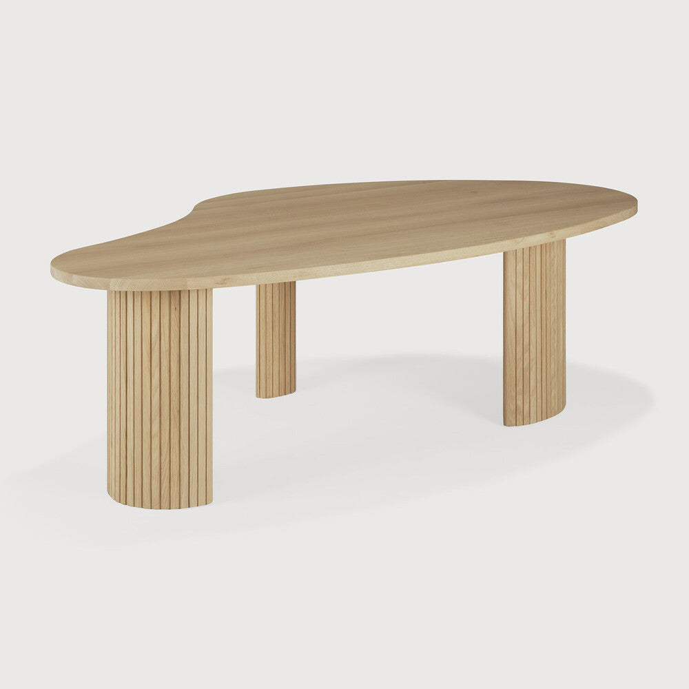 Featuring Boomerang Oak Coffee Table by Ethnicraft at Amethyst Home. Playful, pebble shapes set on a beautiful, folded, base. The Boomerang coffee table is a fantastic and well-proportioned addition to any space. Configured with the two sizes together, or as a stand-alone, this design is sure to capture attention.Adjustable Feet : NoBrushed : NoCollection : BoomerangFinish : OiledFlo. Amethyst Home provides interior design, new construction, custom furniture, and area rugs in the Dallas metro area