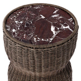Brixby Outdoor End Table - Merlot Marble | shipping 10/15/2026