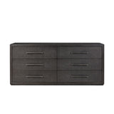Bucco 6 Drawer Dresser - Black Faux Shagreen | shipping 12/15/2026