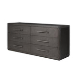 Bucco 6 Drawer Dresser - Black Faux Shagreen | shipping 12/15/2026