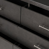 Bucco 6 Drawer Dresser - Black Faux Shagreen | shipping 12/15/2026