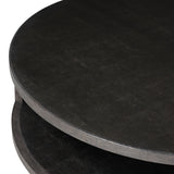 Bucco Round Coffee Table - Black Faux Shagreen | shipping 12/15/2026